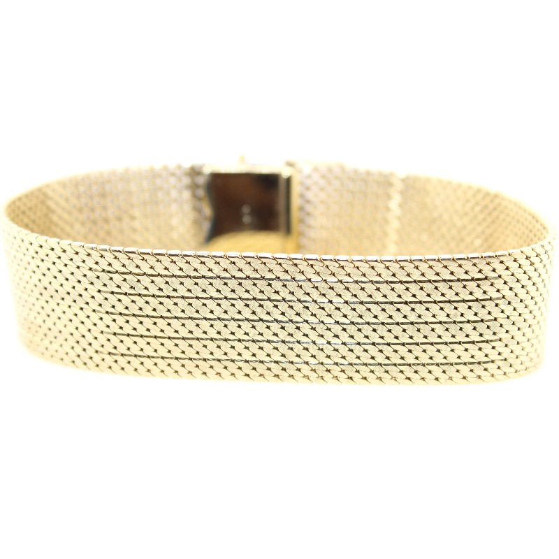 Estate 14 Karat Yellow Gold Mesh Bracelet 8 Inches Long